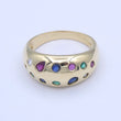 Laden Sie das Bild in den Galerie-Viewer, Damenring mit verschiedenen Edelsteinen / 750er -18K Gelbgold - 53 16,8 mm Ø