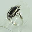Laden Sie das Bild in den Galerie-Viewer, Vintage Damenring Silber 925er mit Onyx 50 15,9 mm Ø