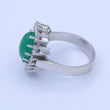 Laden Sie das Bild in den Galerie-Viewer, Damenring 585er-14K Weißgold mit Diamanten & Smaragd ca.1.2 ct./ 57 18,1 mm Ø