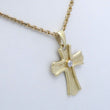 Laden Sie das Bild in den Galerie-Viewer, Kreuz 585er 14 K - Anhänger&Diamant mit Kette 333er 8 Karat 52 cm