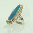 Laden Sie das Bild in den Galerie-Viewer, Vintage Damenring 925er Silber mit Türkis 56 17,8 mm Ø