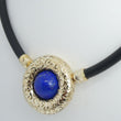 Laden Sie das Bild in den Galerie-Viewer, Kautschukkette mit Anhänger aus 585er 14Karat Gold mit Lapis Lazuli 45cm