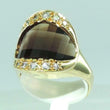 Laden Sie das Bild in den Galerie-Viewer, Damen Ring 750er Gold mit Rauchquarz & Brillianten ca. 0.30 ct - 58 18,4 mm Ø *