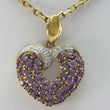 Laden Sie das Bild in den Galerie-Viewer, Gold Kette mit Anhänger Amethyst & Diamanten 0.06 ct Gelbgold 333er 8 Karat