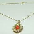 Laden Sie das Bild in den Galerie-Viewer, Vintage Damen Halskette mit Anhänger mit Koralle / 333er Gold / ca. 42 cm /
