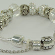 Laden Sie das Bild in den Galerie-Viewer, Damen 925er Silber Bettelarmband mit Farbsteinen 19 cm