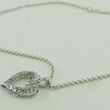 Laden Sie das Bild in den Galerie-Viewer, Vintage Damen 835er Silber Halskette & Anhänger mit Zirkonia 925er Silber