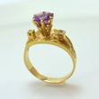 Laden Sie das Bild in den Galerie-Viewer, Vintage Damenring mit Amethyst & Zirkonia/ 375er 9 Karat Gold 62 19,7 mm Ø *