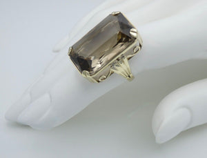 Vintage Damen Ring mit Rauchquarz 585er - 14 K Gold  Gr. 55 (17,5 mm Ø)