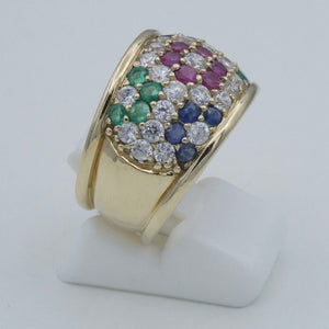 Damen Ring mit Multi-Edelsteinen &Zirkonia 333er Gold 8 Karat / 53 16,8 mm Ø