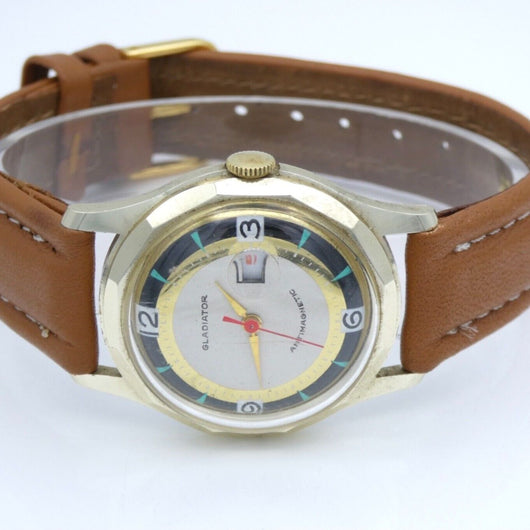 Vintage GLADIATOR Kalendar Mechanismus Herrenuhr Swiss Made Ref.1023415