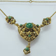 Laden Sie das Bild in den Galerie-Viewer, Vintage Trachten-Collier mit Aventurin &amp; Perlen Vergoldet / ca. 42,0 cm
