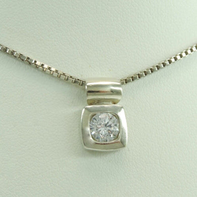 Vintage Damen 925er Silber Kette mit Zirkonia Anhänger