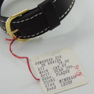 Damenuhr mit Herz / Quartz / Edelstahl vergoldet & Lederarmband