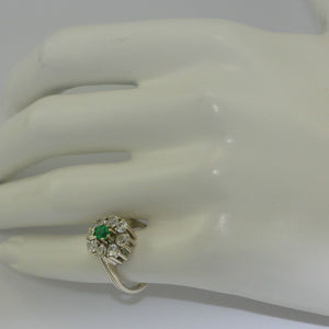 Vintage Damen Ring mit Zirkonia & Turmalin /585er 14 Karat Gold 51- 16,2 mm Ø *