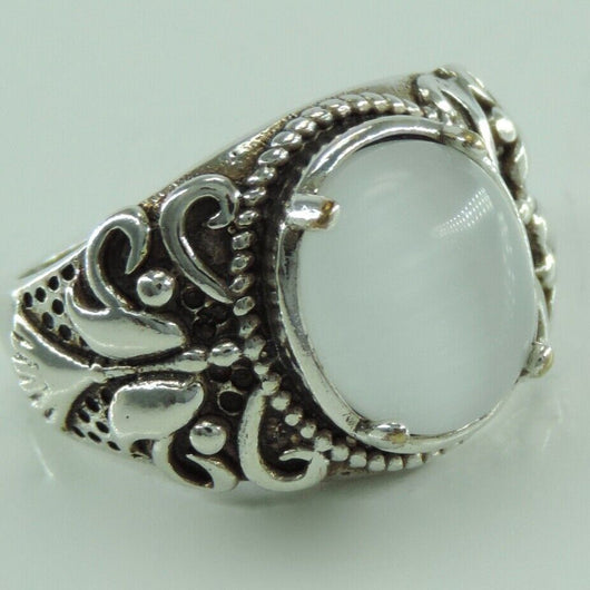 Vintage Damenring mit Mondstein / 925er Silber/ 60 19,1 mm Ø