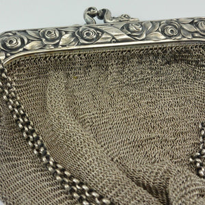 antike Alpacca Kettentasche - ca. 1900 - Versilbert