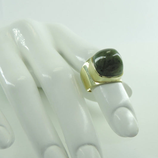 Damen Ring Vintage mit Achat / 585er Gold - 53 16,8 mm Ø