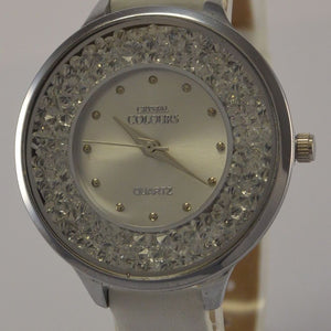 Crystal Colours Damenuhr / Quartz Strass Steine