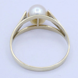 Vintage Ring mit Perle / 333er - 8 Karat Gold / Größe 56 17,8 mm Ø *