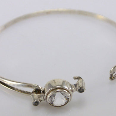 Armreif / 835er Silber / ⌀ 5,1 cm / Zirkonia