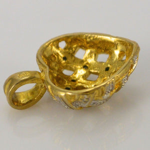 Vintage Anhänger mit ca. 0.10 ct Brillanten / 333er 8 Karat Gold / ohne Kette