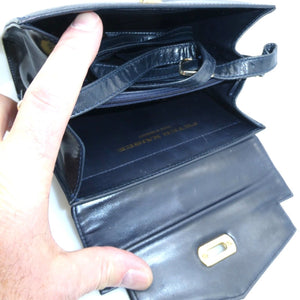 Vintage Peter Kaiser Design Leder Damen Handtasche Leder Schwarz Made in Germany