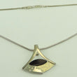 Laden Sie das Bild in den Galerie-Viewer, Esprit Vintage 925er Silber Damen Schlangenkette &amp; Anhänger mit Onyx &amp; Zirkonia
