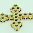 Laden Sie das Bild in den Galerie-Viewer, Vintage Kreuz Anhänger mit Böhmischem Granat / 333er 8 Karat Gold
