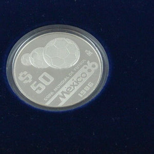 Münzprogramm Fussball-Weltmeisterschaft 1986 Mexiko / 925er Silber PP / Pesos