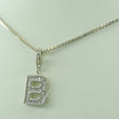 Laden Sie das Bild in den Galerie-Viewer, Vintage Damen 835er Silber Kette mit Zirkonia Anhänger 925er Silber &quot;B&quot;
