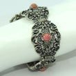 Laden Sie das Bild in den Galerie-Viewer, Vintage Damen Trachten Armband 835er Silber mit Rosenquarz
