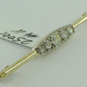 Vintage 14 Karat 585er Gold Brosche mit Diamanten ca,0.50 ct