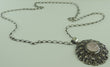 Laden Sie das Bild in den Galerie-Viewer, Damen 835er Silber Kette &amp; 925er Silber Anhänger mit Rosenquarz Vintage
