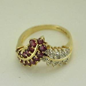 Vintage Damenring mit Turmalin & Brillanten / 375er 10 K Gold -57 18,1 mm Ø *