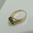 Laden Sie das Bild in den Galerie-Viewer, Vintage Damenring Turmalin &amp; Perle / 333er - 8 Karat Gelbgold / 55 17,5 mm Ø *

