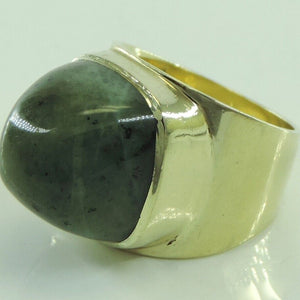 Damen Ring Vintage mit Achat / 585er Gold - 53 16,8 mm Ø