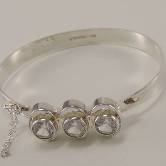 Vintage Armreif mit Zirkonia / 925er Silber