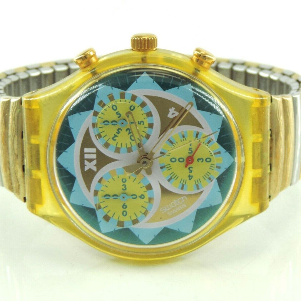 Swatch 22 Jewels Chronograph 408 Damenuhr Quarz Swiss Made Modell Nr 838