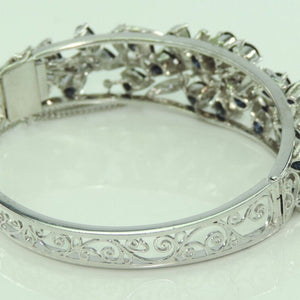 Damen Armreif Nickel & Silber mit Saphire ca. 0.50 ct und Diamanten ca. 18 ct