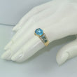 Laden Sie das Bild in den Galerie-Viewer, Damenring mit Aquamarin &amp; Diamanten - 375er 9 K Gold 53 16,8 mm Ø *

