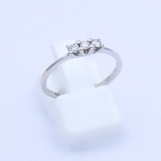 Damenring 585er - 14 Karat Weißgold mit Diamanten ca.0.15 ct./ 52 16,5 mm Ø