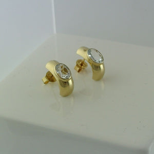Vintage Ohrringe mit Zirkonia / 333er - 8 Karat Gelbgold