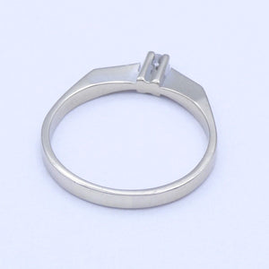 Vintage Damenring 585er - 14 K-Weißgold mit Diamanten ca.0.03 ct. 50 15,9 mm Ø
