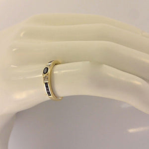Vintage Damenring mit Diamanten & Saphire / 375er 9 Karat Gold- 57 18,1 mm Ø *