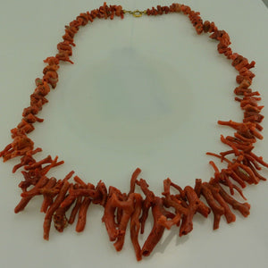 Vintage Damen Kette - mit Korallen - 62 cm