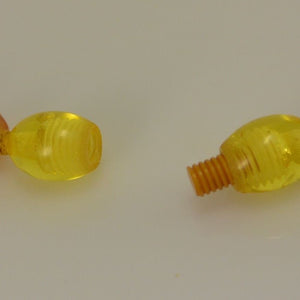 Bernstein-Kette mit gelben Verschluss und großem Stein