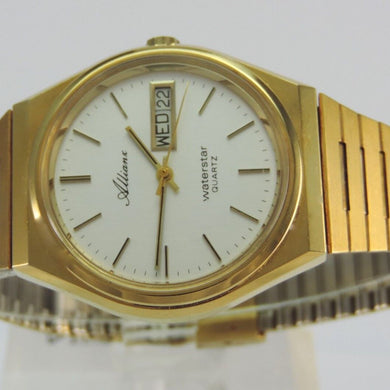 Vintage Allianz waterstar Quartz Herrenuhr vergoldet