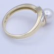 Laden Sie das Bild in den Galerie-Viewer, Damenring 585er 14 K Gold mit Perle &amp; Diamanten - 56 17,8 mm Ø *
