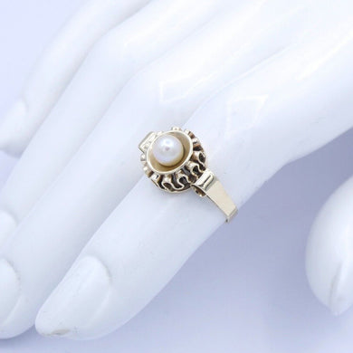Vintage Damenring 333er 8 K Gold mit Perle - 50 15,9 mm Ø *